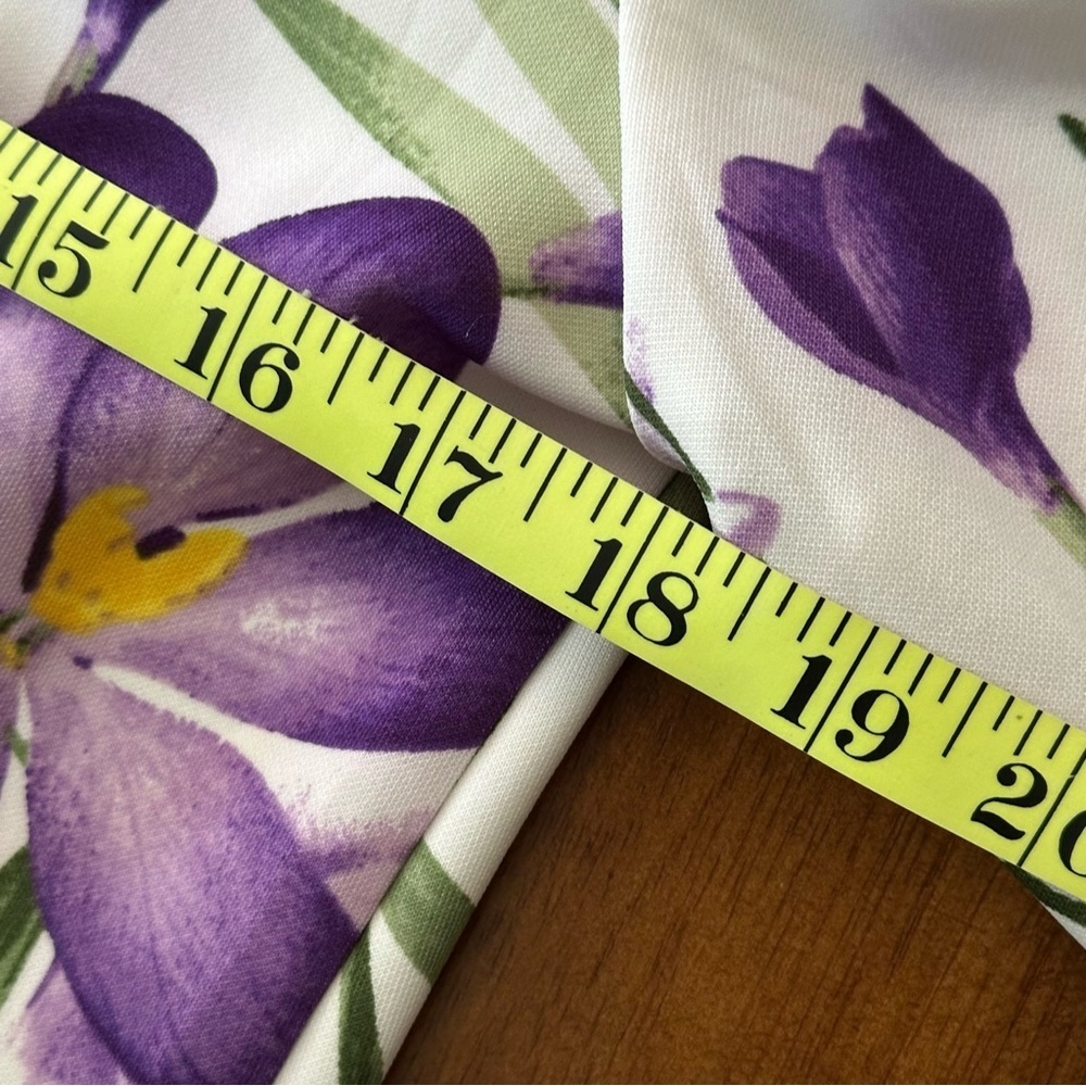 NYCC Women's Small Floral Print Jacket White Purple Open Front Office Career - Picture 11 of 11